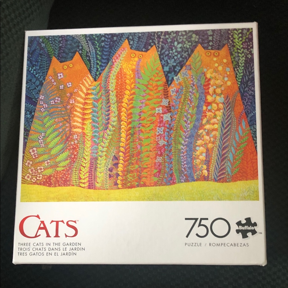 Buffalo David Bitton Cats Puzzle - Vibrant Orange and Green